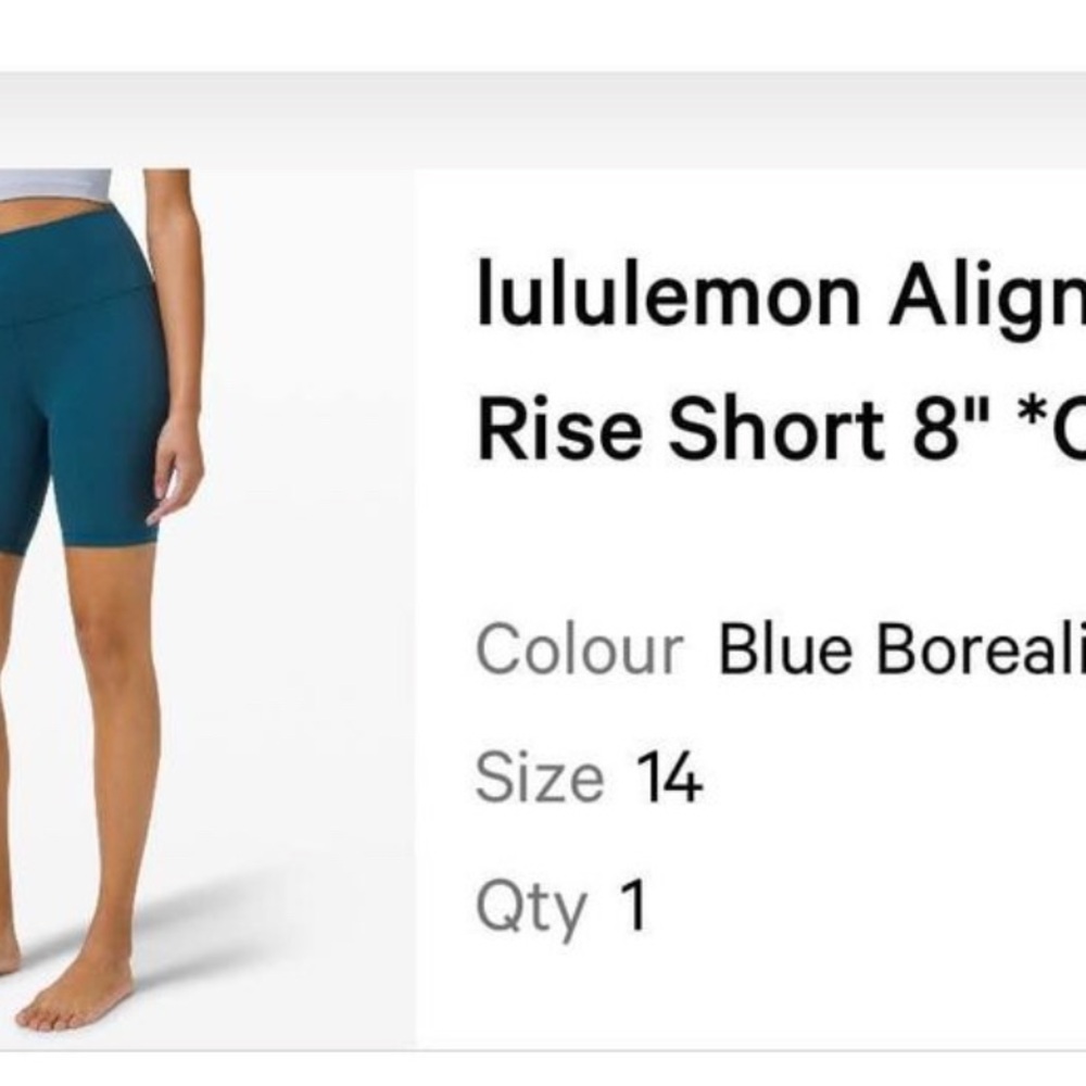 Ladies NWT Align HR shorts 8”